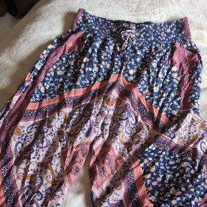 Floral Bohemian Maxi Skirt Pants